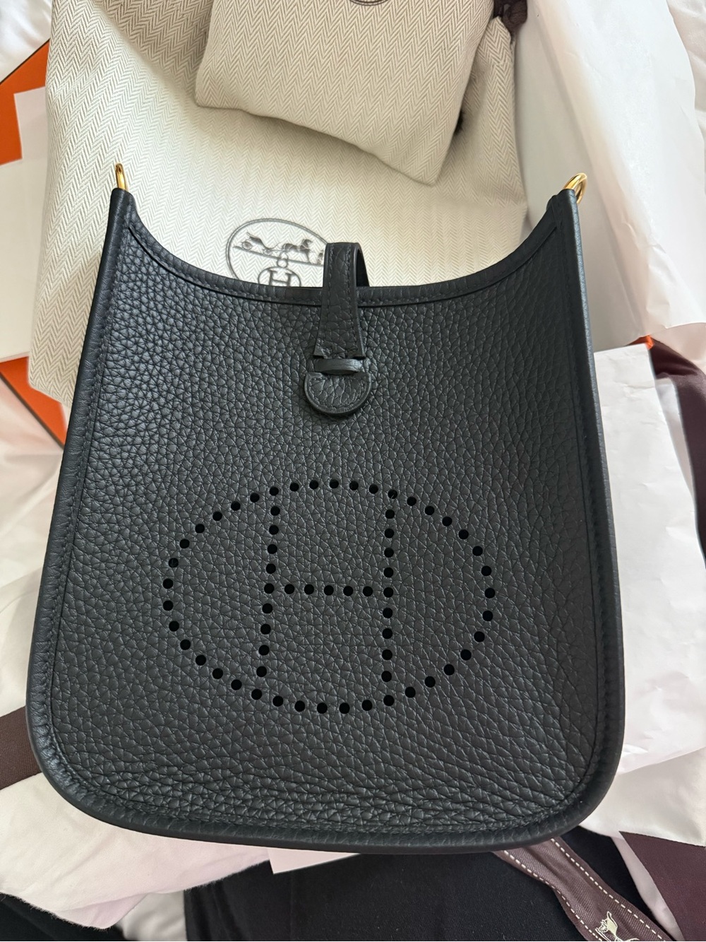 Hermes Black Evelyne TPM Mini Crossbody Bag